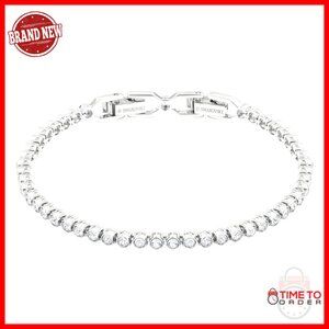 Crystal Tennis Bracelet Elegant Minimal Chic Dainty Rhodium Plated Link